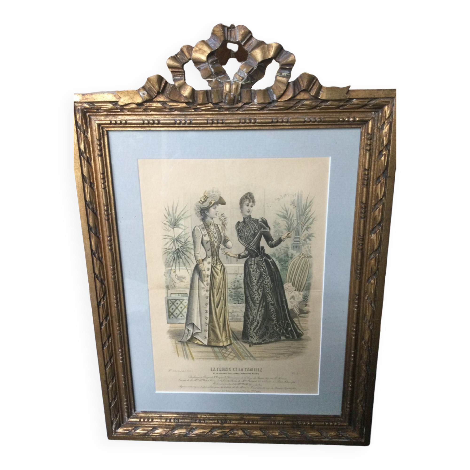 Engraving from 1889 in old frame