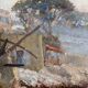 The tide gauge, oil on wood, seascape in Marseille, 20th century