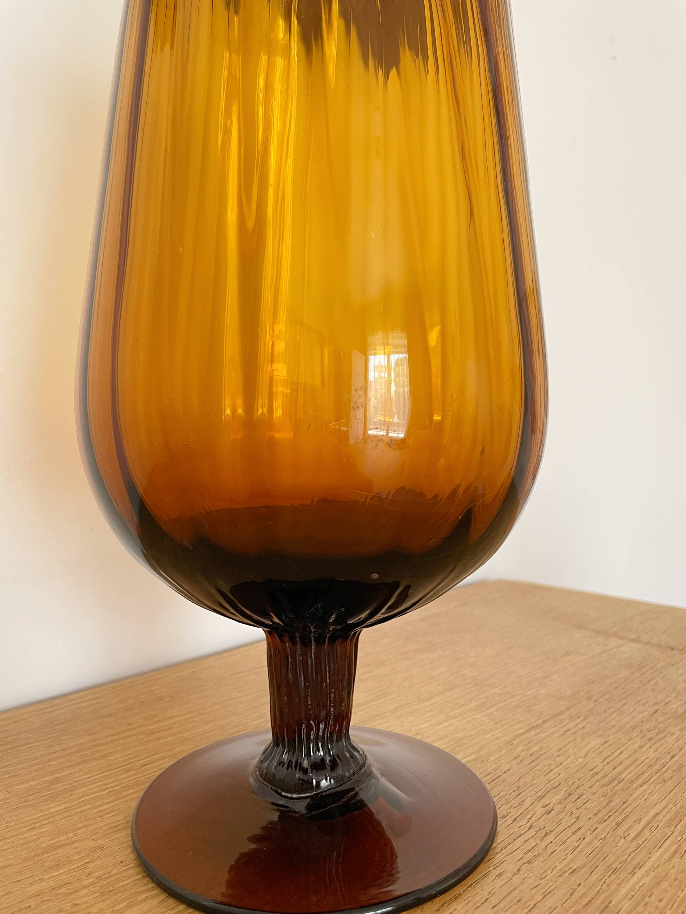 Large amber vase from the 1960s.