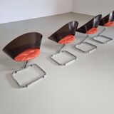 Set of 4 Italian dining chairs in plexiglass from the Spage era, 1970.