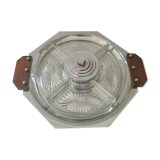 Art deco servant wood and silver metal