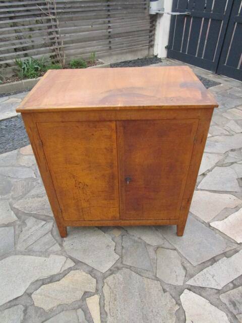 Small antique wooden work or storage cabinet.