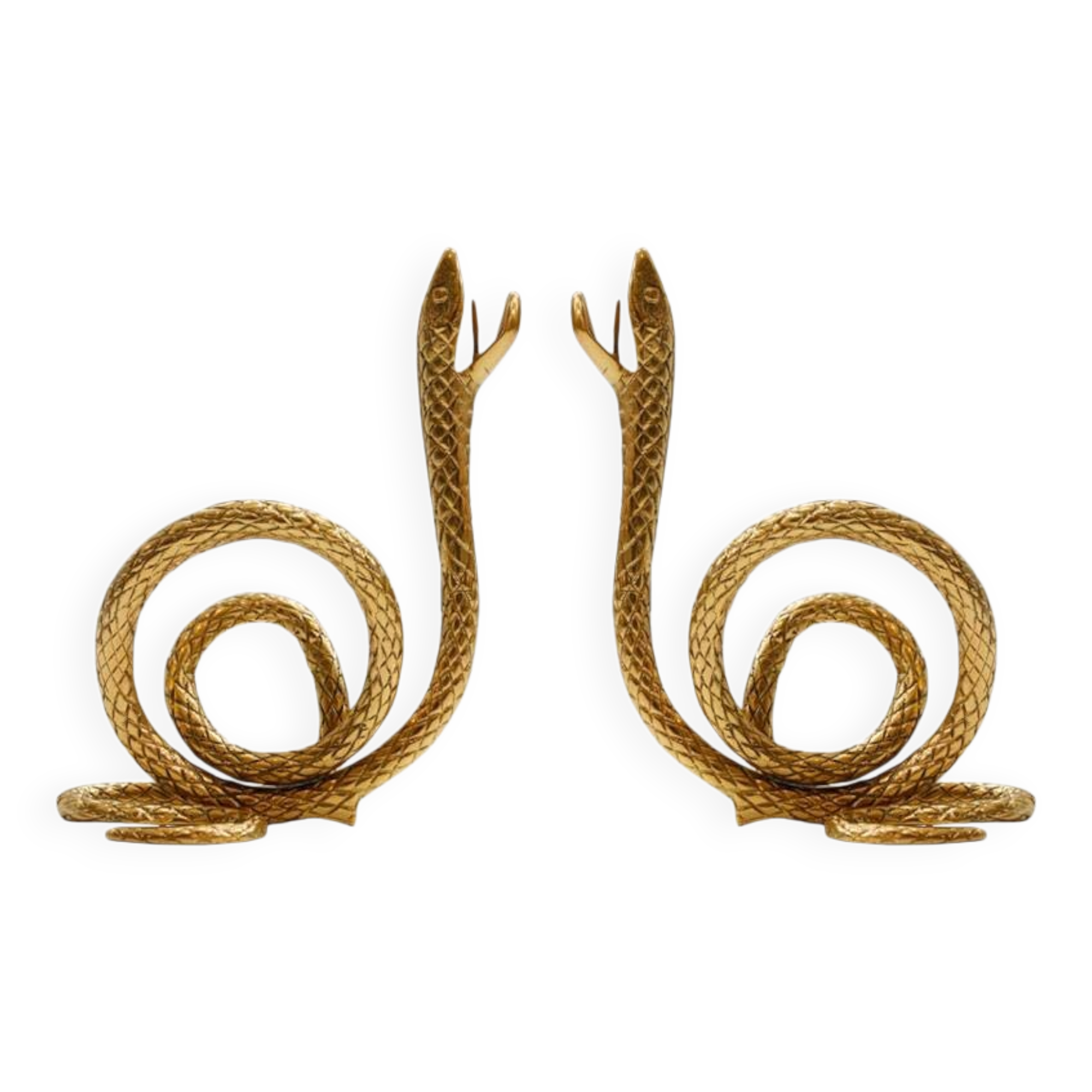 Paire de candélabres en bronze de style mid-century italien