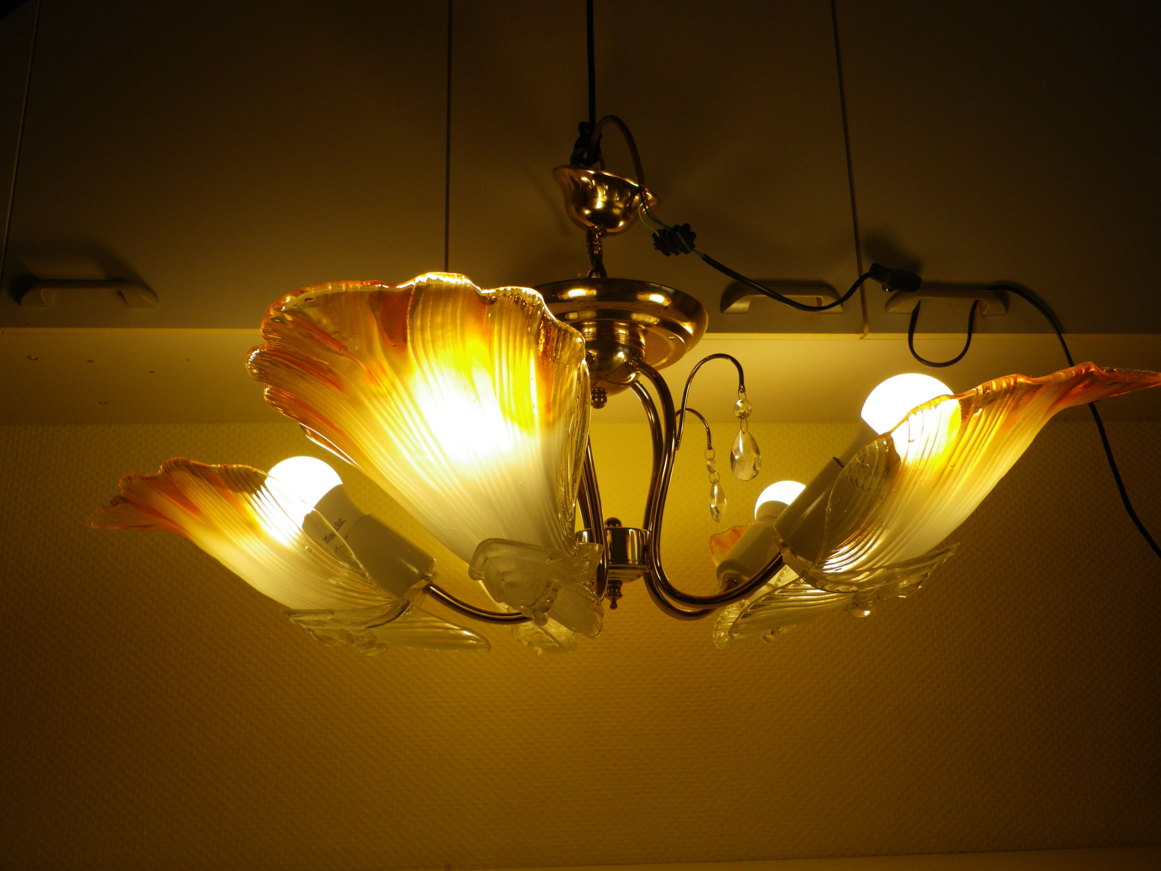 Chandelier to 5 branches art deco 1980