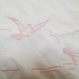 Antique embroidered flat sheet for crib
