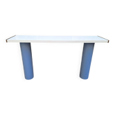 Console in White Lacquer with Cylindrical Plastic Legs by Tresoldi Salvati, 1980s