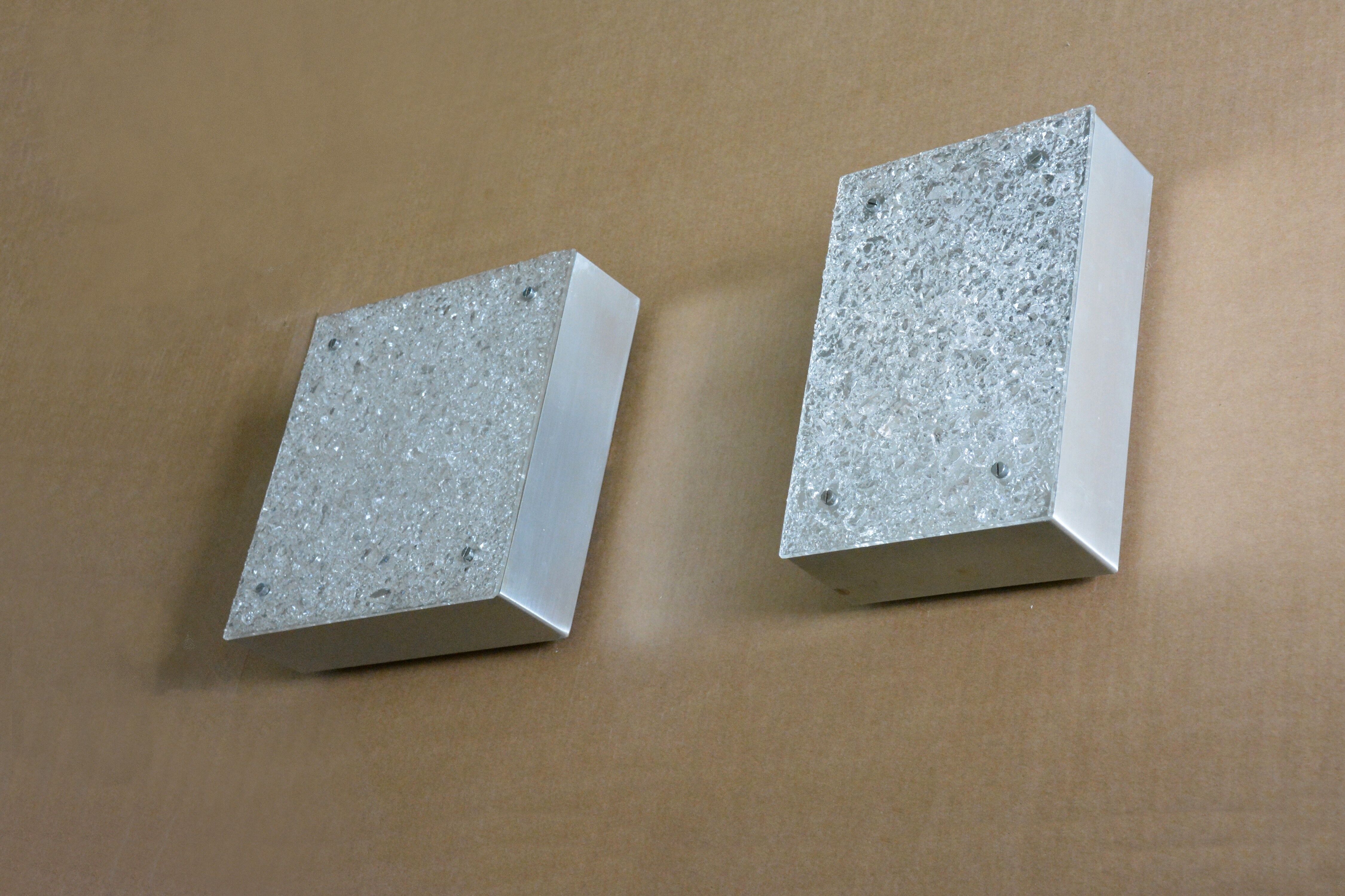 Pair of Brutalist wall lamps 60s