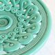 Large vintage turquoise ceramic bowl – Openwork braided pattern