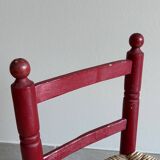 Chaise en bois et paille