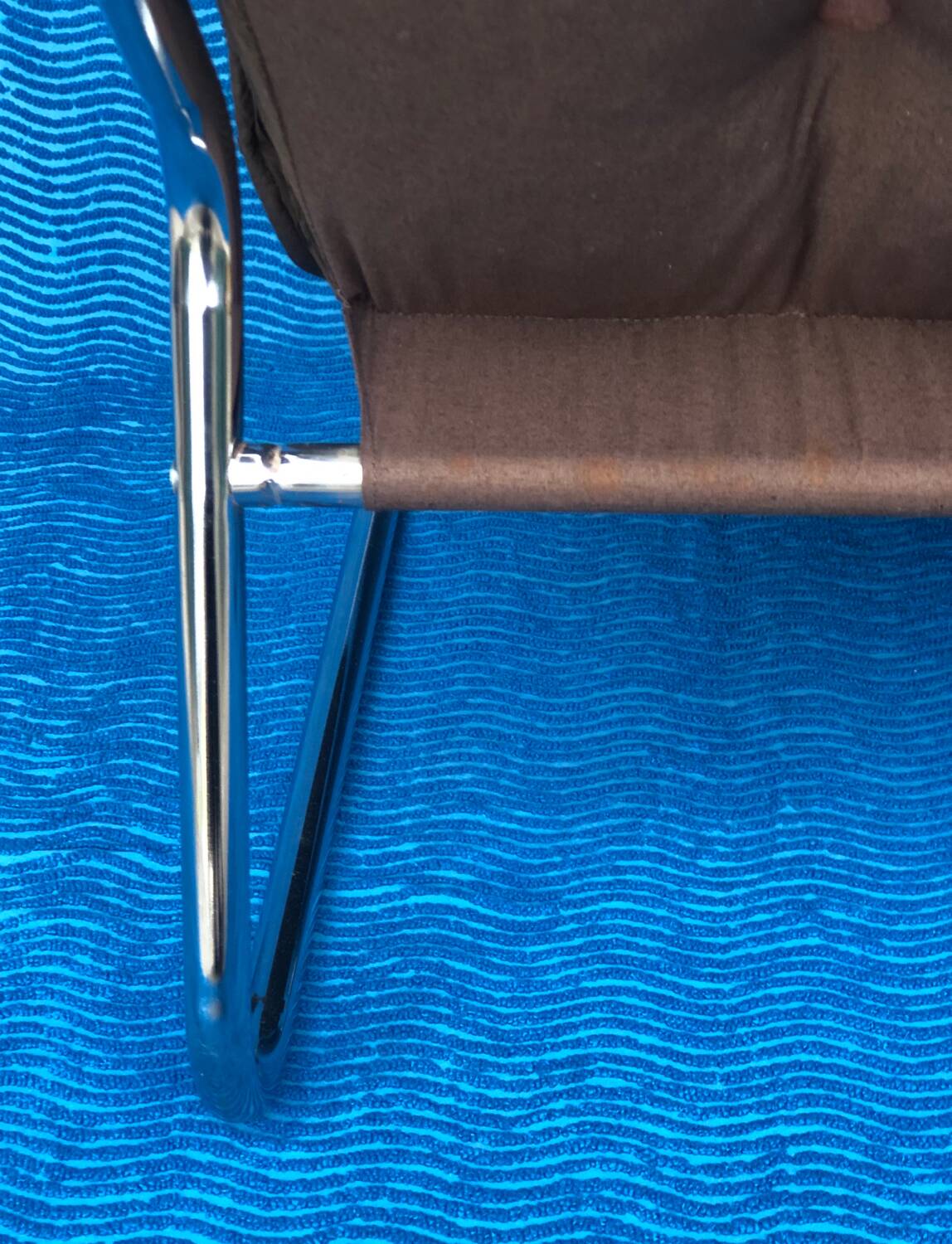 VELVET BROWN CHROME ARMCHAIR 1970 IKEA VINTAGE