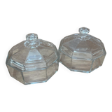 2 bonbonnière en verre Arcoroc