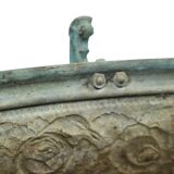 French Art Nouveau Style Flower Pots Garden Vases Verdigris