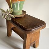 Vintage solid oak stool