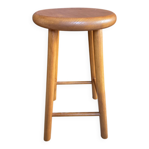 Tabouret vintage en bois massif