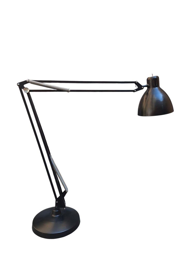 The Great JJ black floor lamp by Jac Jacobsen for Luxit Leucos, 1980s