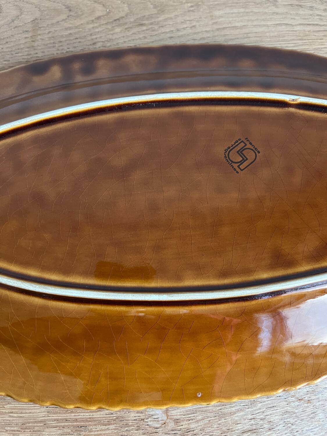 Sarreguemines fish barbotine dish 1970