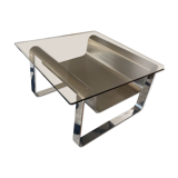Small Coffee Table Stainless Steel Designer Modern Steel Vintage Glass Furniture