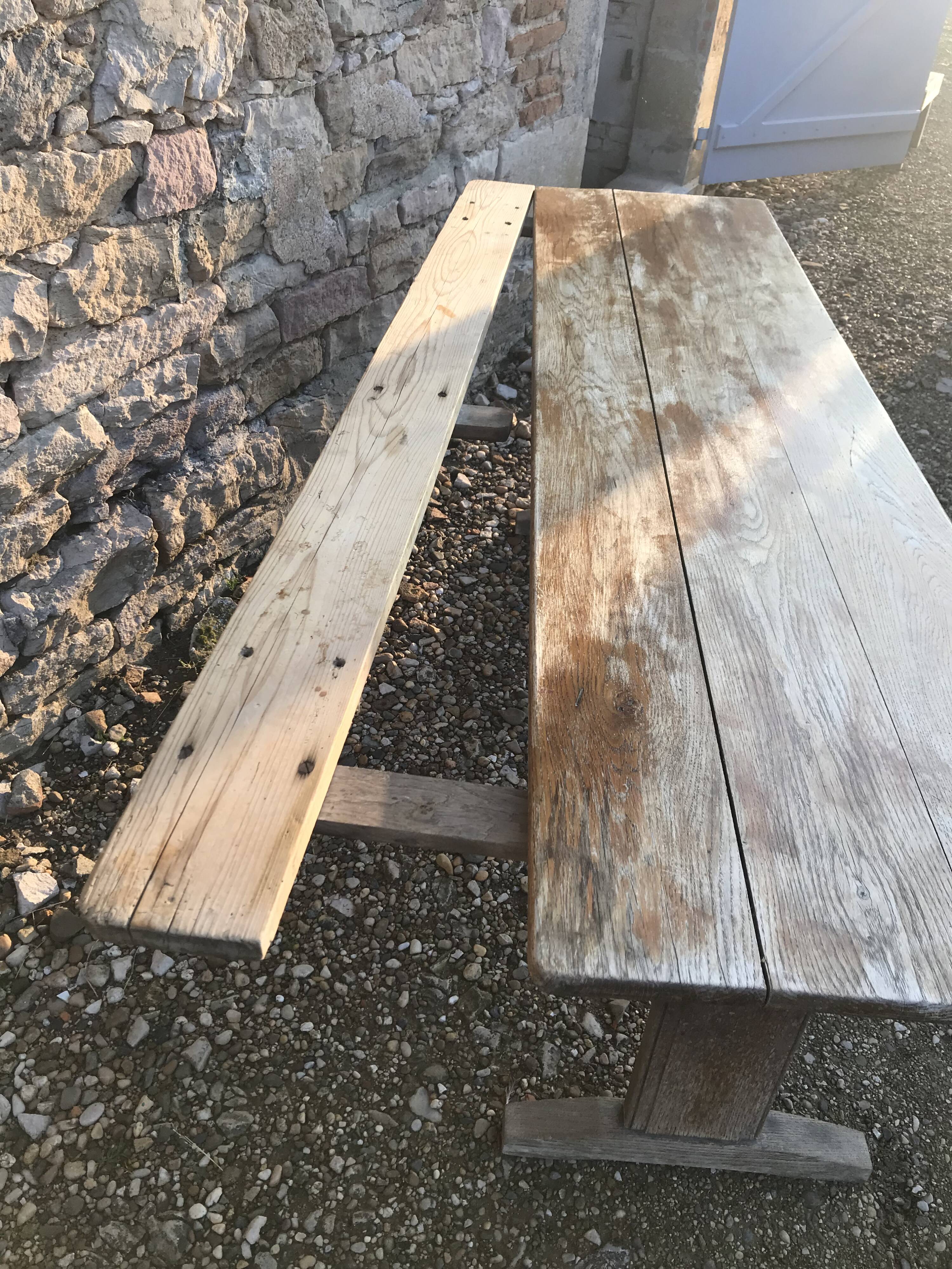 Farm table art deco oak bistro