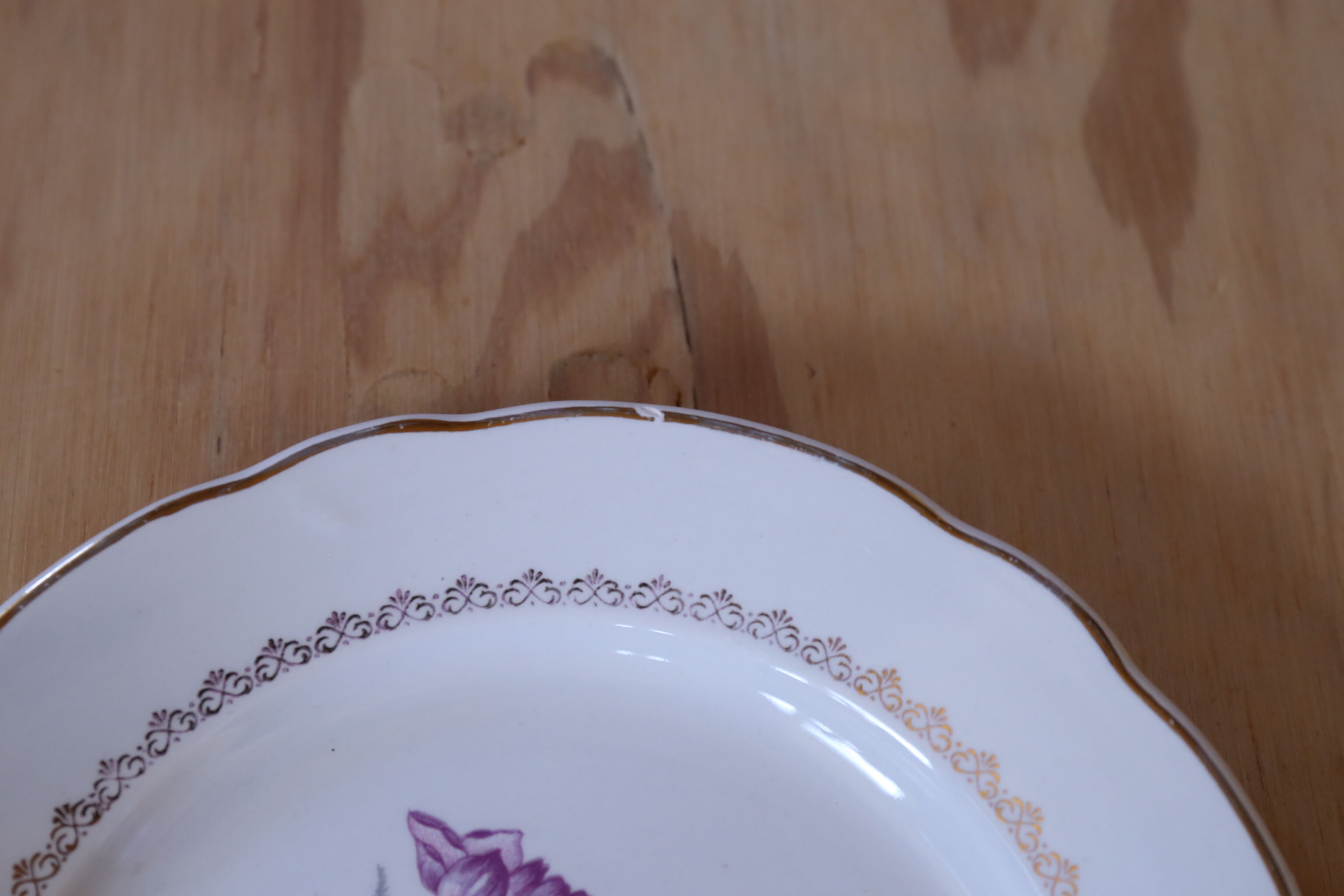 3 Vintage flower plates by Digoin & Sarreguemines