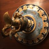 Ewer on base in Nevers earthenware Aintoine Montagnon max diameter 40 cm height 28cm