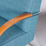 Set of Two Restored Blue Armchairs by Mucke-Melder, Czechia, 1930s
