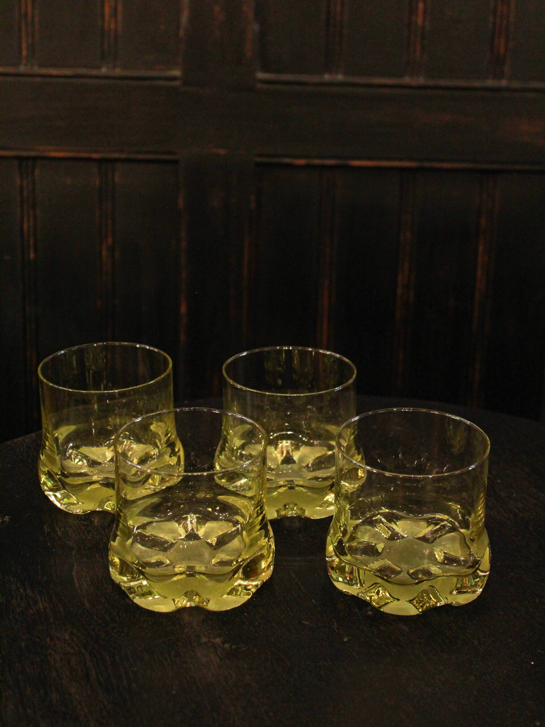 Amber crystal whisky glass from Murano