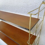 Wall shelf String brass and wood