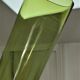 Cylindrical vase green glass Scandinavian design 70s