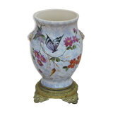 Vase in earthenware butterfly decoration