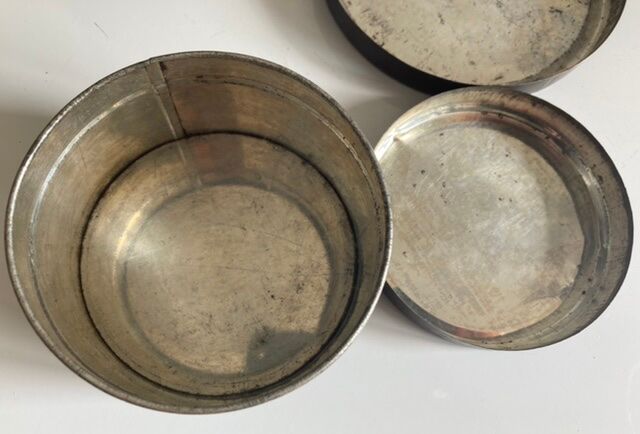 Set of 2 old weathered metal boxes