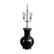 Antique lamp foot, earthenware and brass