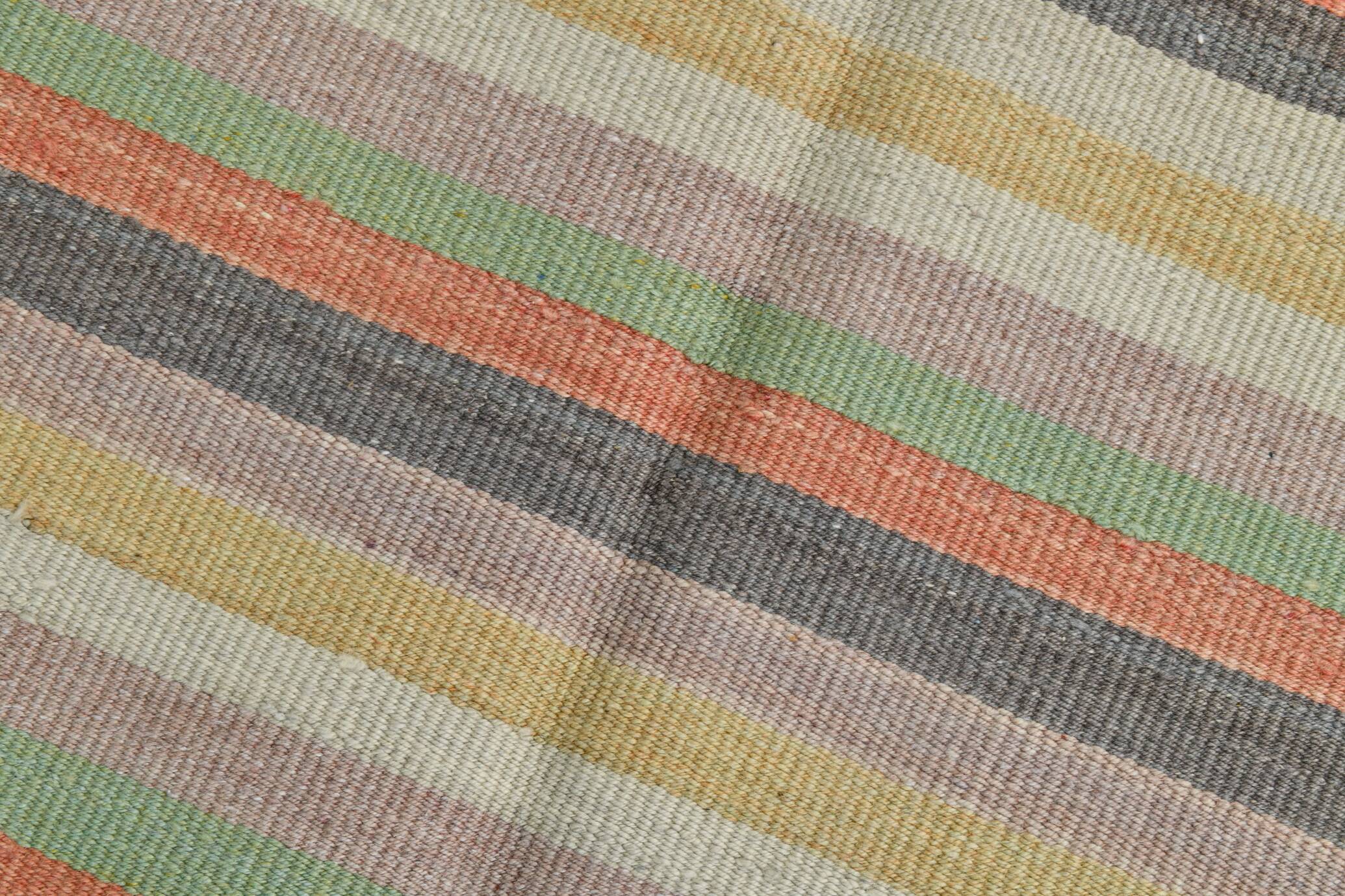 Turkish Soft Pastel Handmade Wool Kilim Rug, 167x298Cm