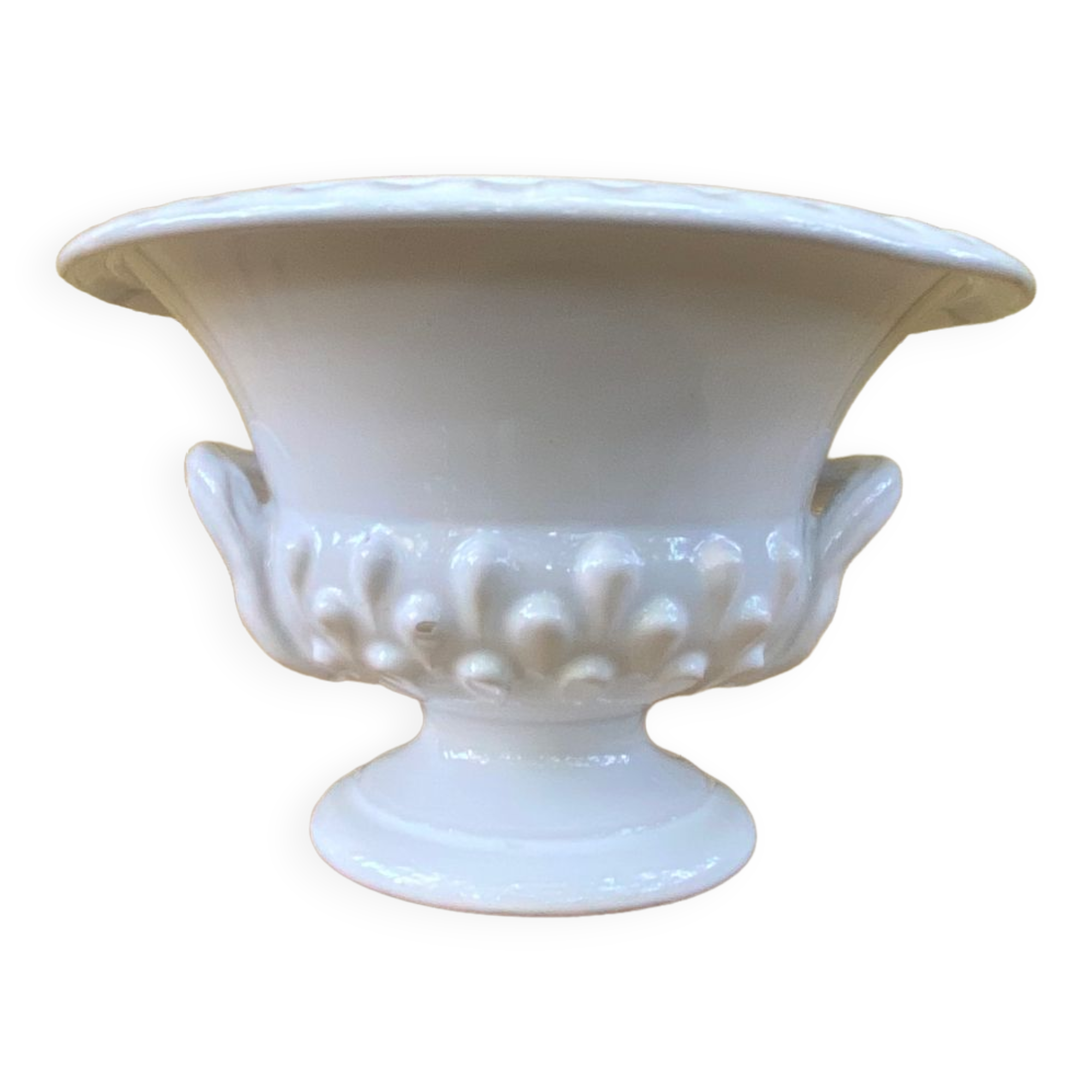 Medici-style glazed ceramic pot cover, Italy