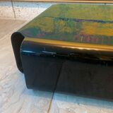 Smoked plexiglass coffee table Michel Dumas 70s