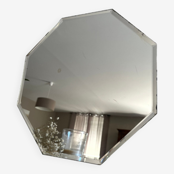 Octagonal beveled mirror 33 x 33 cm