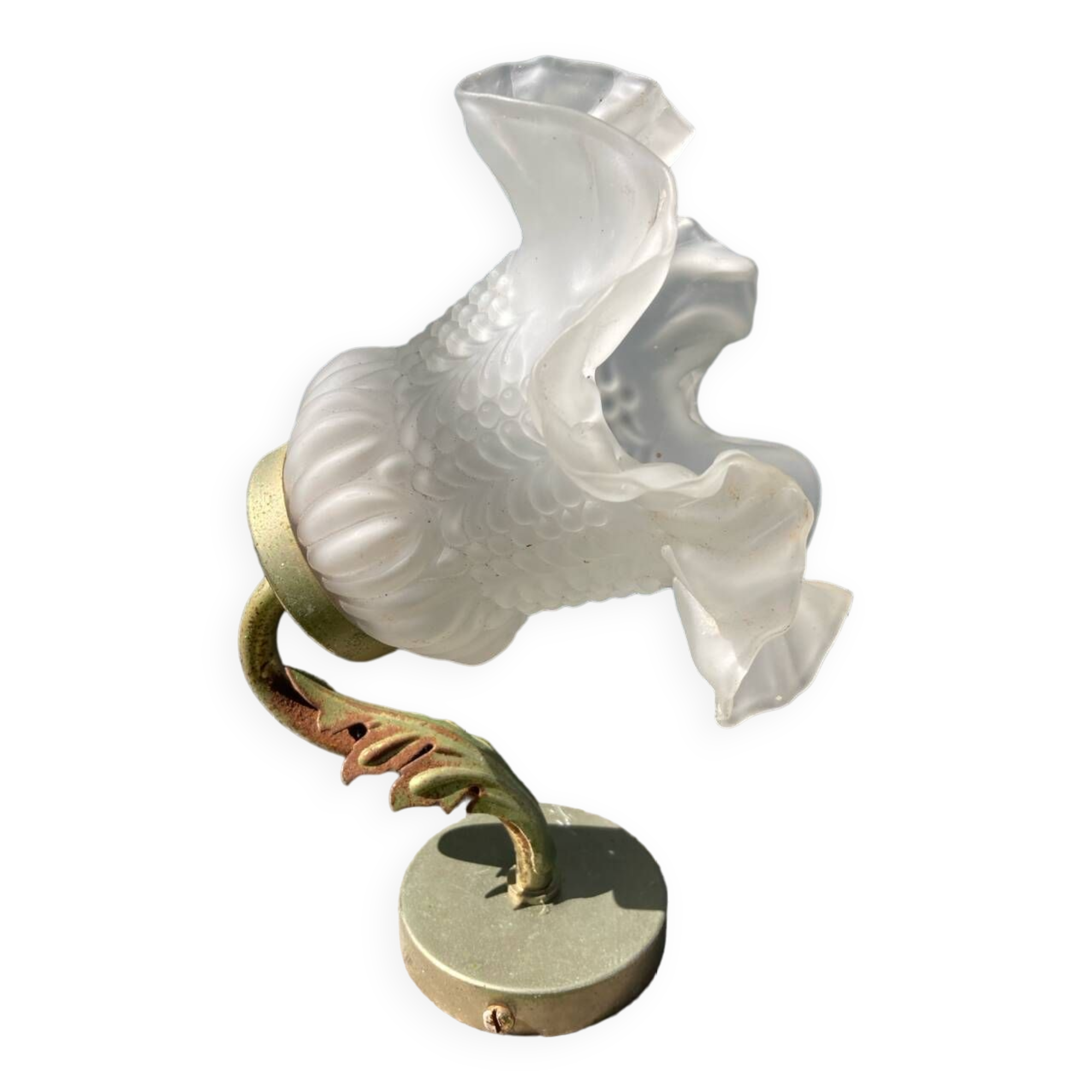 Flower wall lamp in glass paste