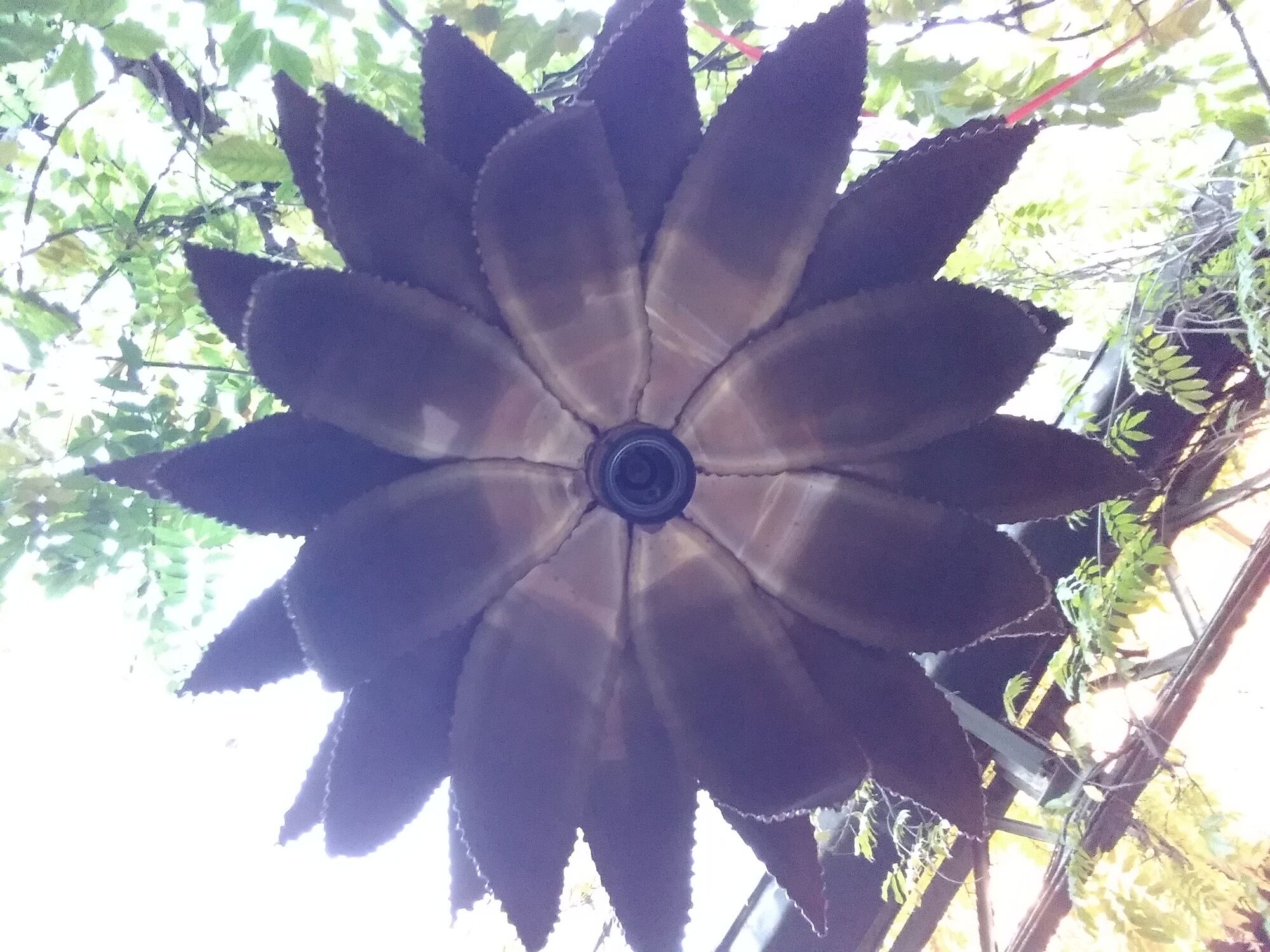 Copper foil luminaire 1970, palm style, Jansen style
