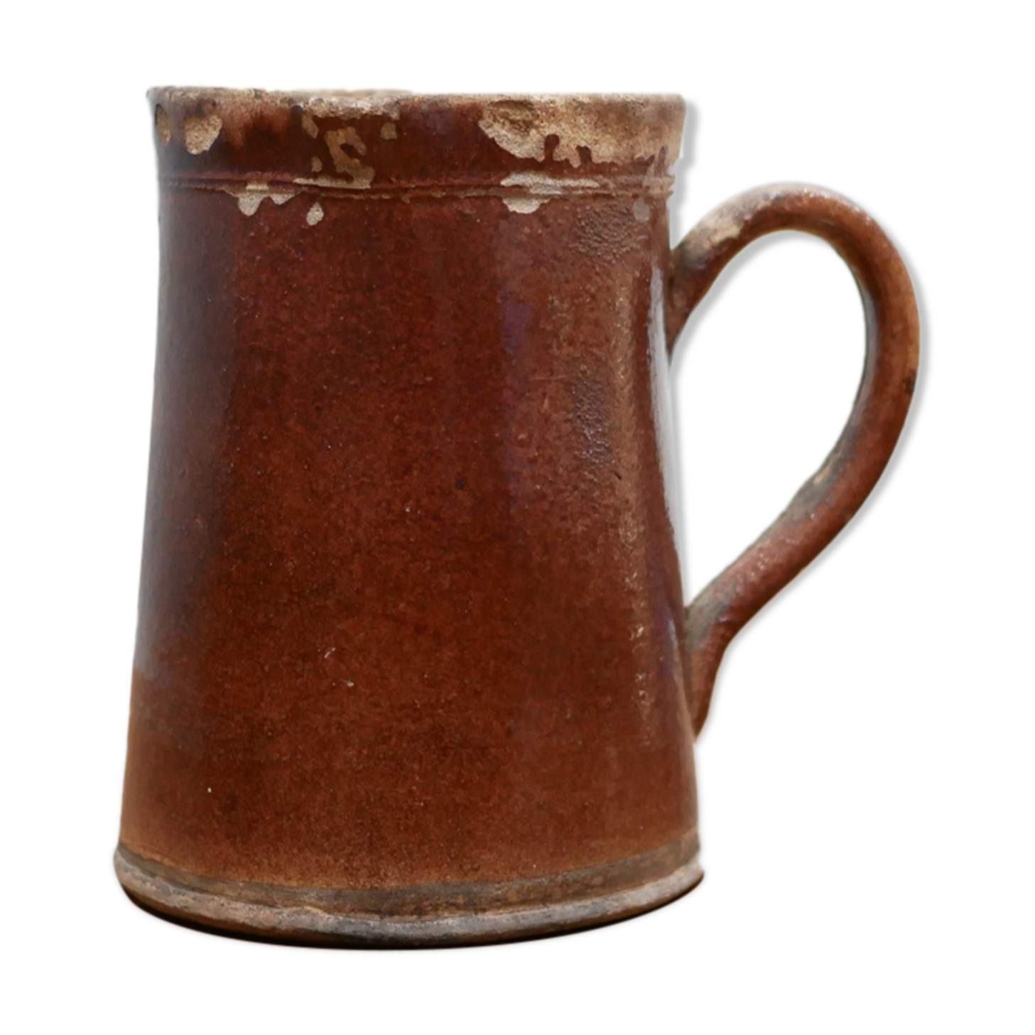 Vintage pitcher in glazed terracotta