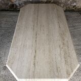 Large octagonal coffee table in 70s/80s travertine