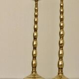 Pair of mid-century Swedish brass candle holders