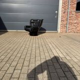 2x Chaise Joe Colombo Elda Longhi noir sur noir, état showroom !