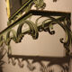 Miroir en plomb avec console en fer forgé laqué en vert pistache et or, Art Déco,
