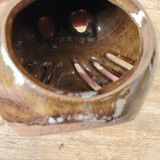 Stoneware owl candle holder