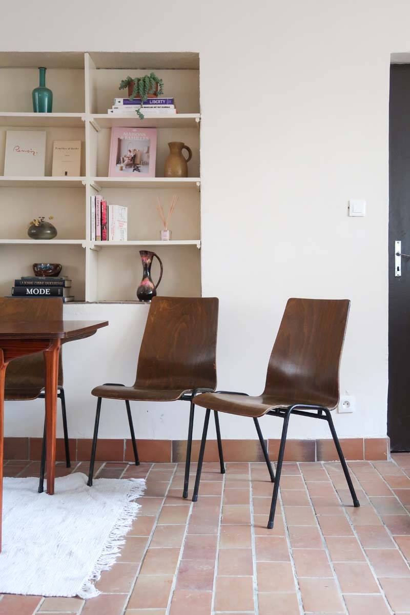 set of 10 vintage stackable chairs