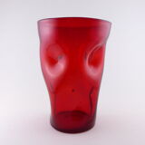 Vase in ruby ​​ruby ​​empolated glass Italy around 1950