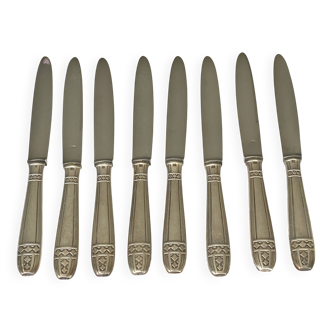 8 dessert knives, silver-plated cheese model Grand Prix de Monaco.