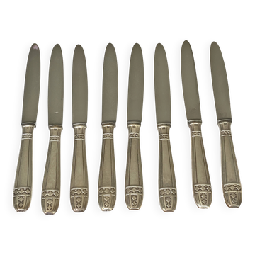 8 dessert knives, silver-plated cheese model Grand Prix de Monaco.