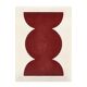 Duo of abstract paintings in burgundy on paper signed Eawy.