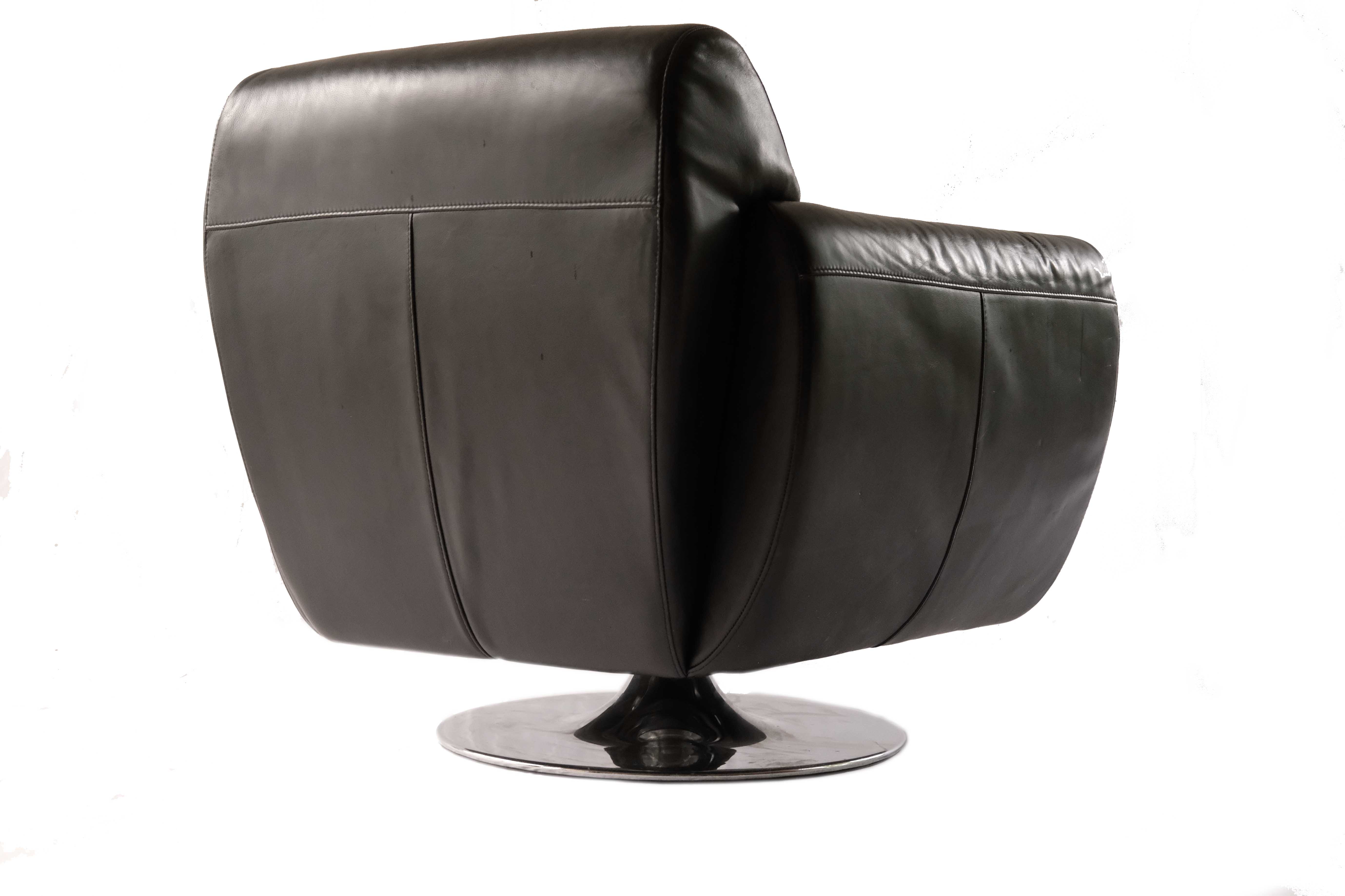 BoConcept Black Leather Armchair, Denmark 2000's