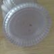 Frosted pressed glass vase with a light lilac medallion colour.